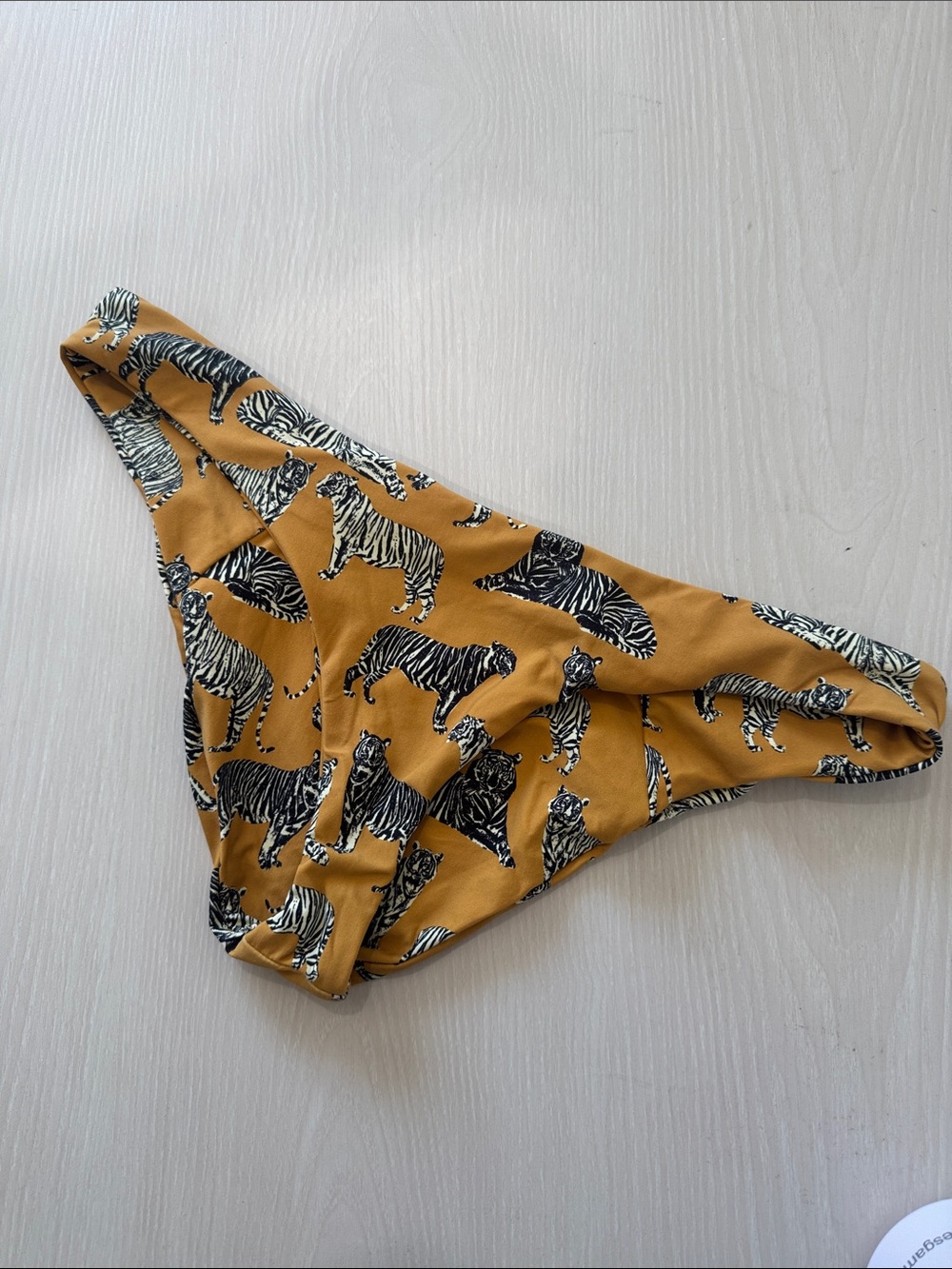 Boys + Arrows Mustard Tiger Print Swim Bikini Bottoms CAT Rare